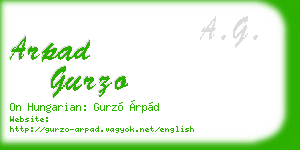 arpad gurzo business card